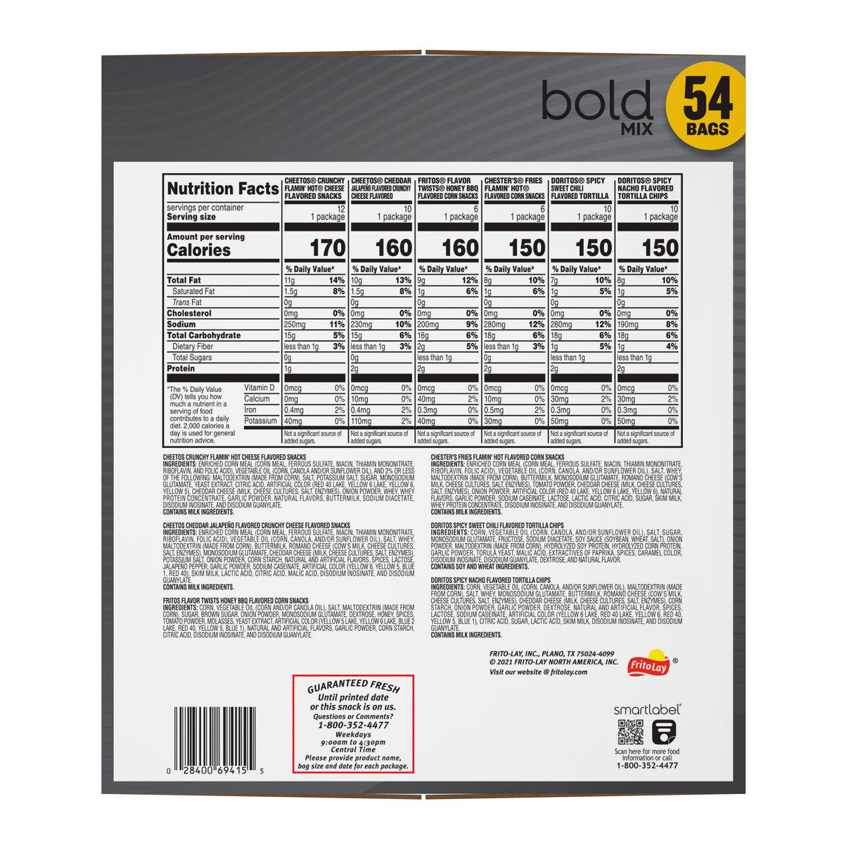 Frito Lay Bold Mix, 1 oz, Variety Pack, 54-count