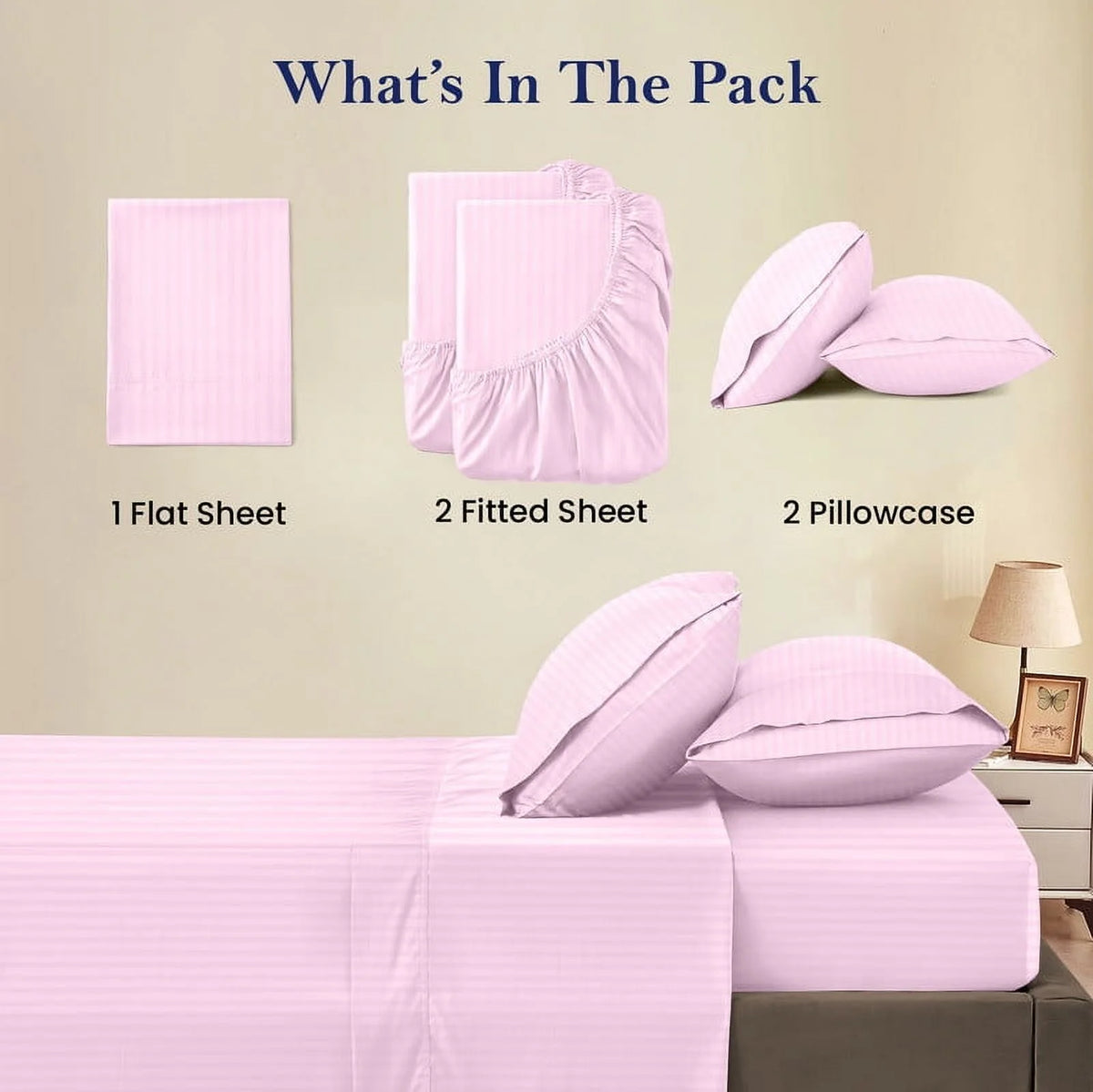5-Piece Split Queen Sheet Set, 800 Thread Count, 100% Egyptian Cotton, Color Aqua Blue Stripe Pattern, Fits 16-Inch Deep Mattresses