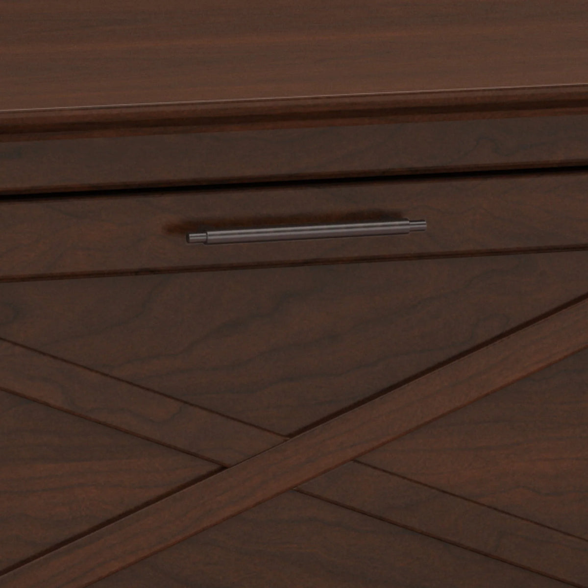 Bush Furniture Key West 2 Drawer Lateral File Cabinet in Bing Cherry