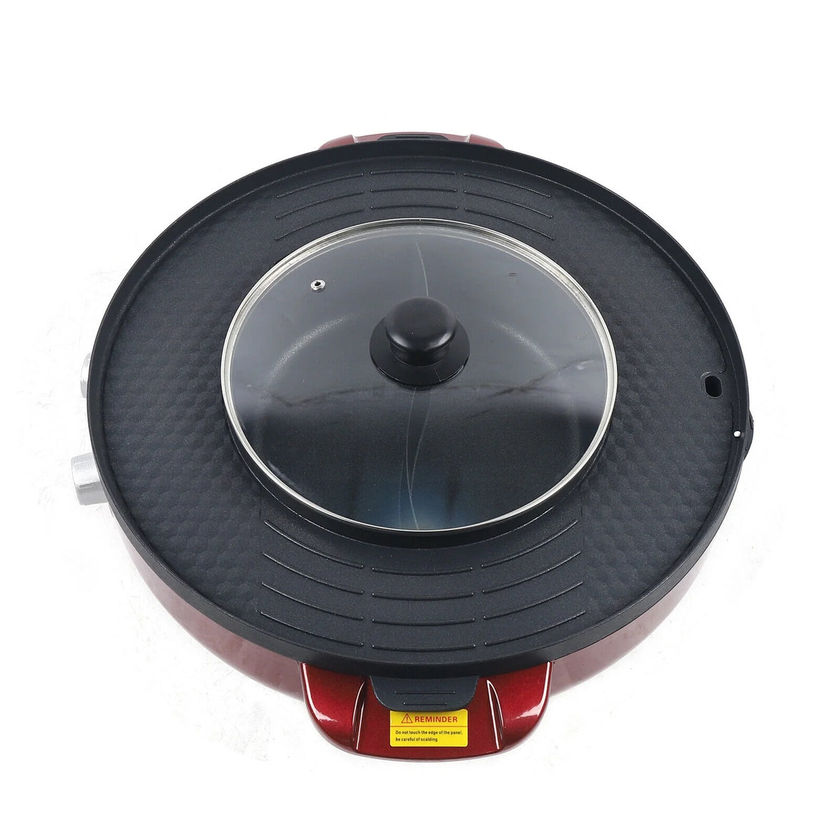 FETCOI 2200W Grill and Hot Pot BBQ Grill Pot 2 in 1 Household Electric Grill Barbecue Plate 3.6 L suitable for 2-5 people 110V