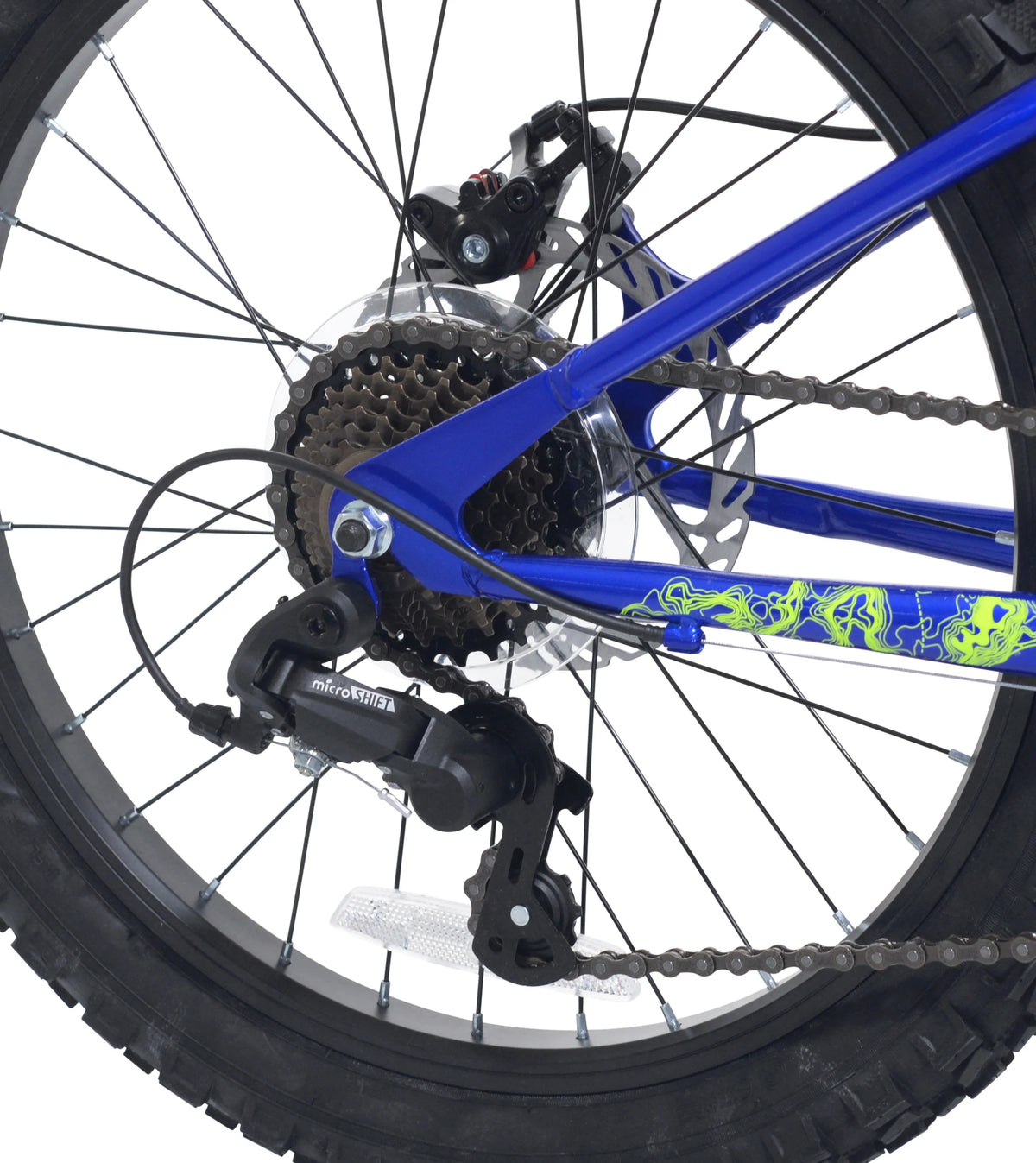 20" Ozark Trail Vibe Mountain Bicycle, 7 Speed, Fits Riders 3'11"-4'4", Blue, Teen, Unisex