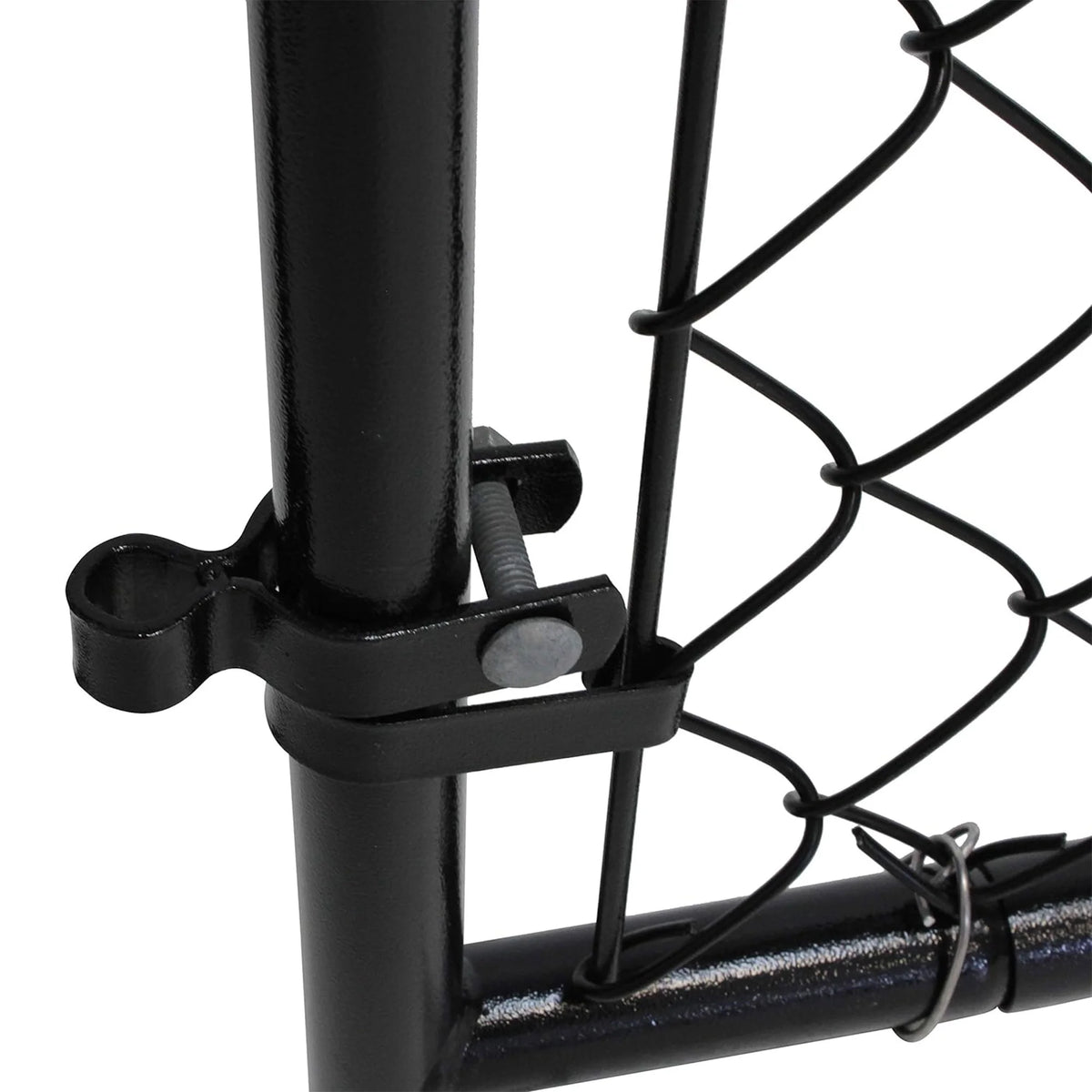 Adjust-A-Gate Fit-Right Chain Link Gate Kit with Square Corner Frame, Black
