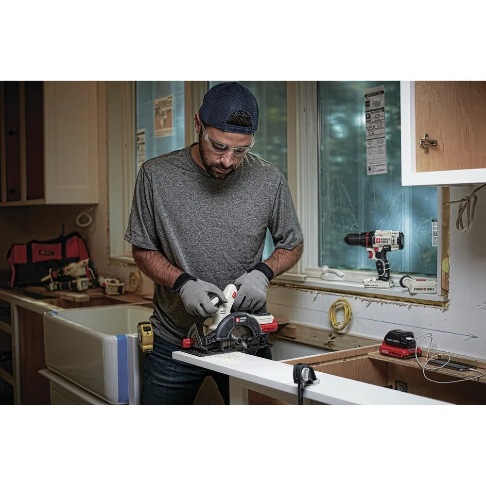 PORTER CABLE PCC660B 20V MAX Lithium-Ion 6-1/2-Inch Cordless Circular Saw (Bare Tool / Battery Sold Seperately)