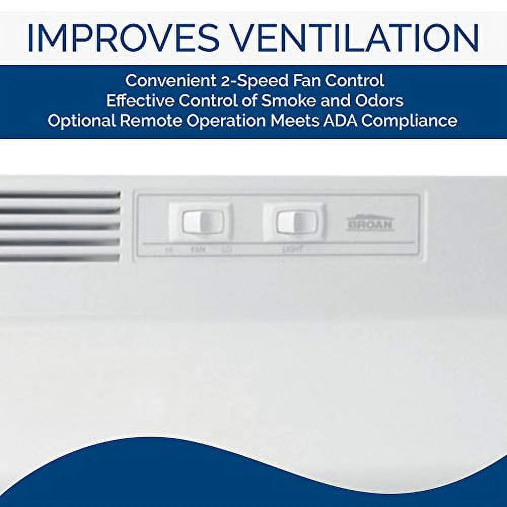 Broan 30W in. Ventless Under Cabinet Range Hood, White