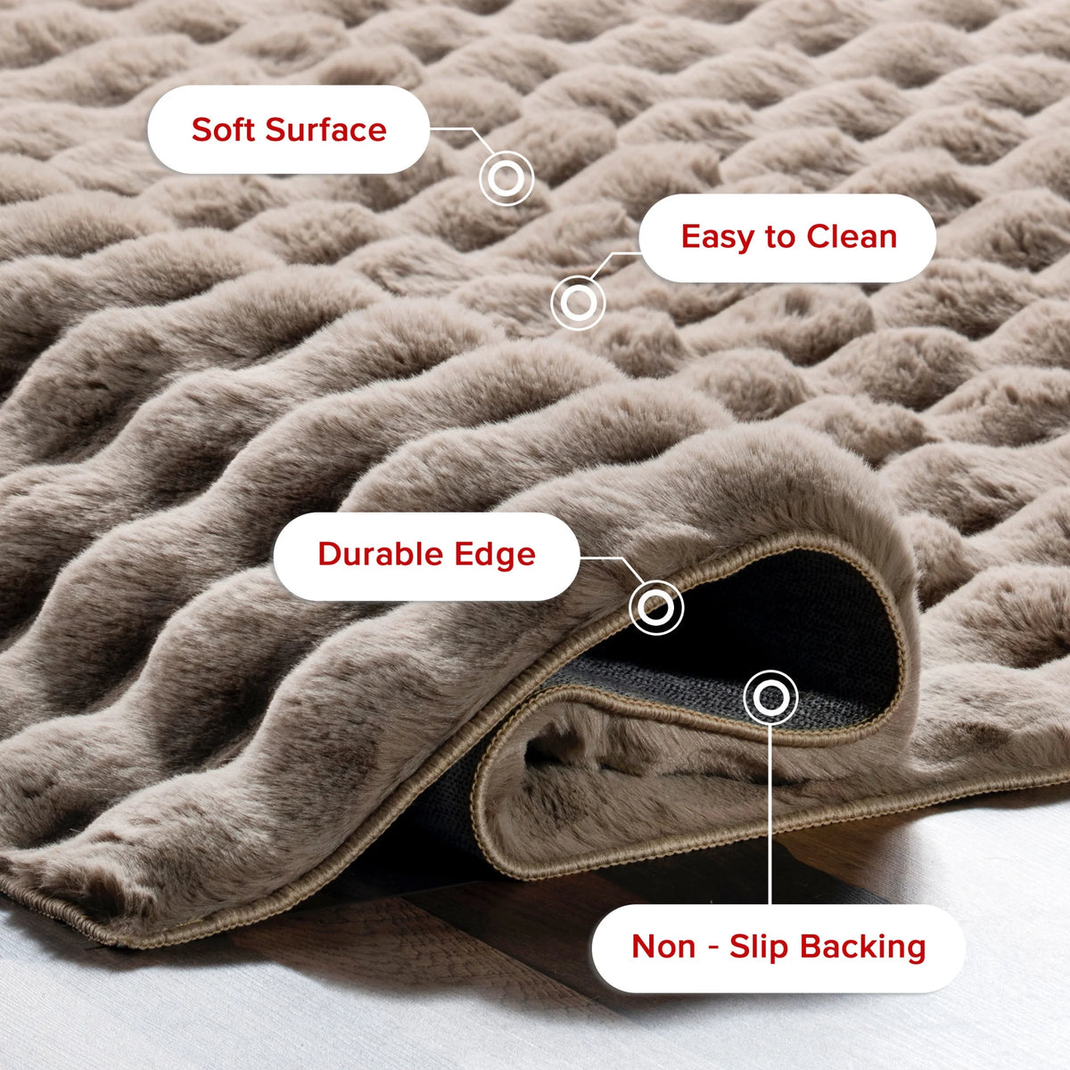 nuLOOM Jeni SuperiorWash Solid Faux Rabbit Machine Washable Area Rug, 2' 6" x 8', Runner, Jeni Grey