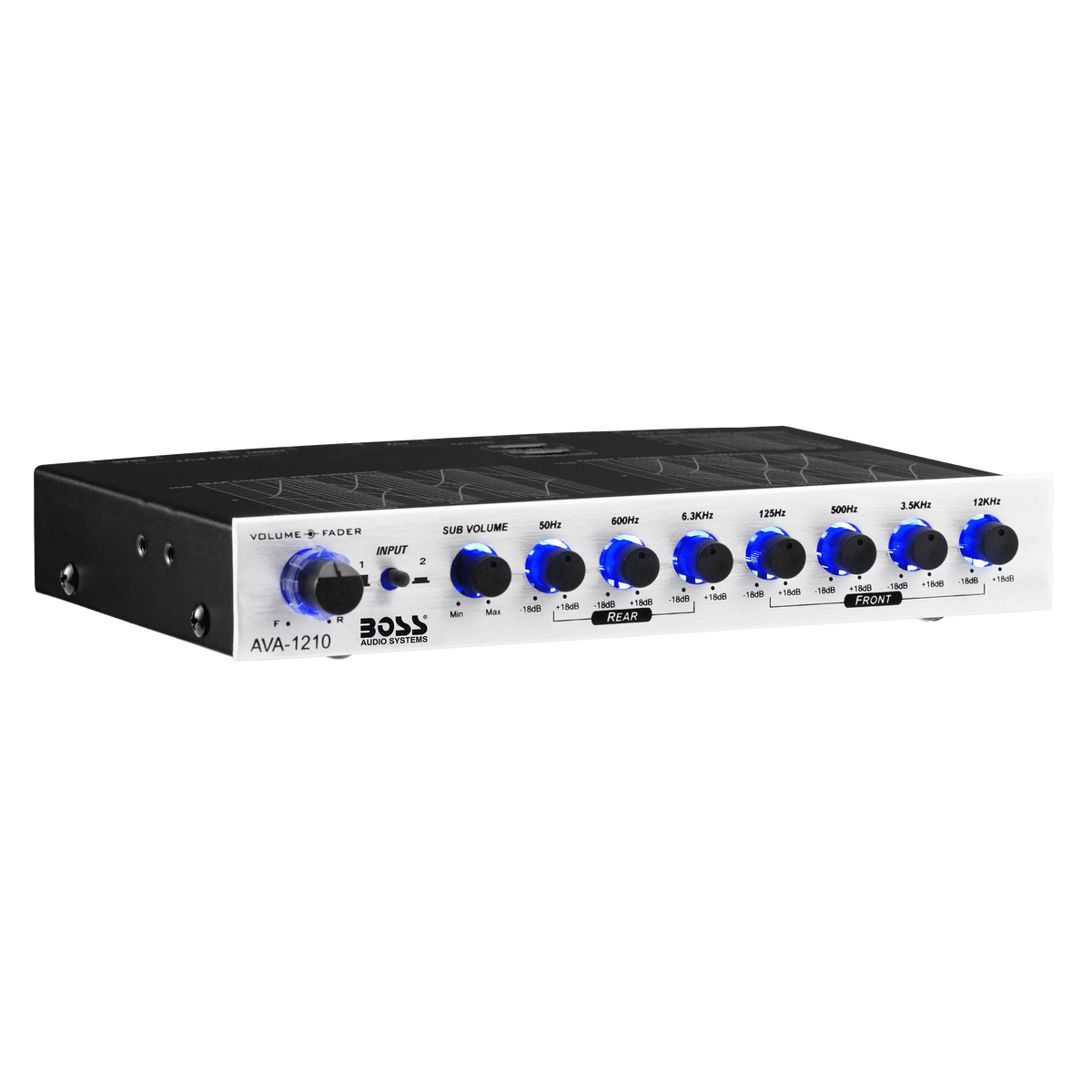 BOSS Audio Systems AVA1210 Car Audio Equalizer 7 Band Pre-Amp With Gold-Plated Front/Rear and Subwoofer Outputs, DPS Processor