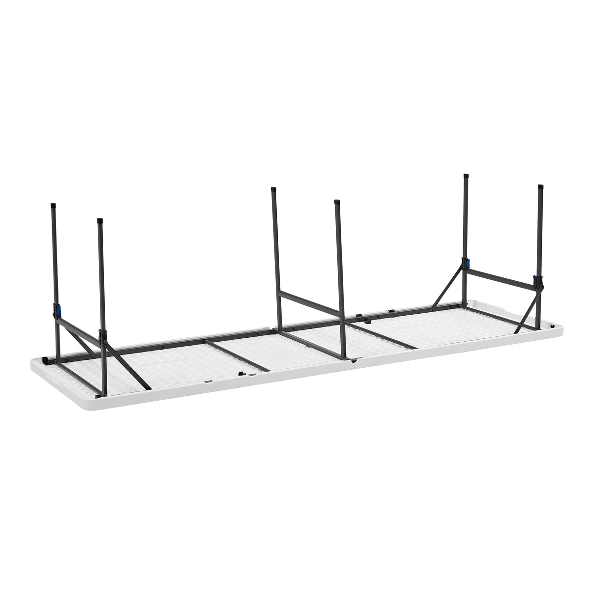 Mainstays 8 Foot Fold-in-Half Plastic Table, Indoor Outdoor, White Granite