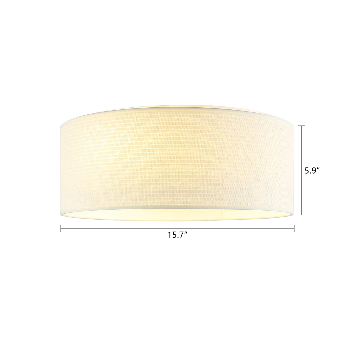 LEDET 15.7 in. Yellow Flush Mount Ceiling Light Rattan Weaving Shade Home Decor Pendant Lighting