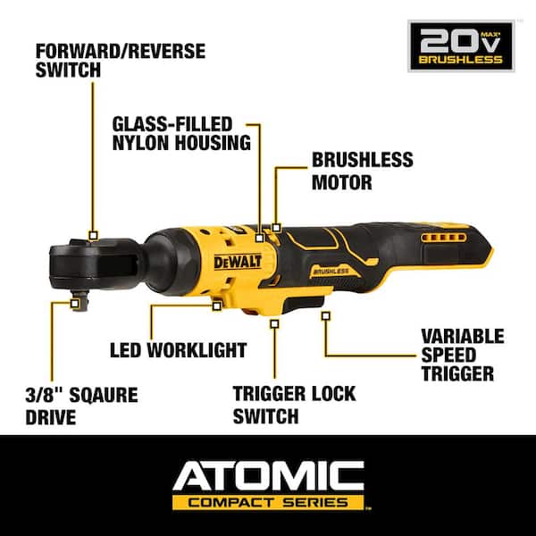 ATOMIC 20V MAX Cordless 3/8 in. Ratchet (Tool Only)
