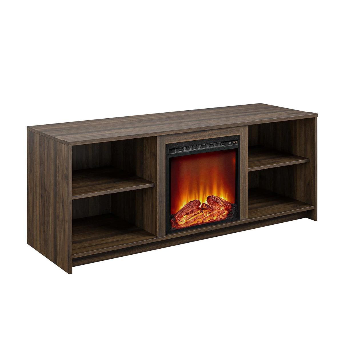 Mainstays Fireplace TV Stand for TVs up to 65", Black Oak