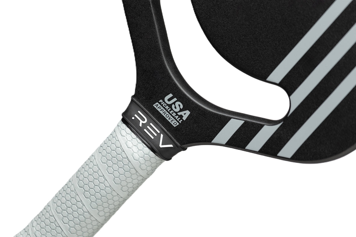 REV Platinum Edgeless Pickleball Paddle, Carbon Fiber Face, Polypropylene Honeycomb Core, 8oz, Black
