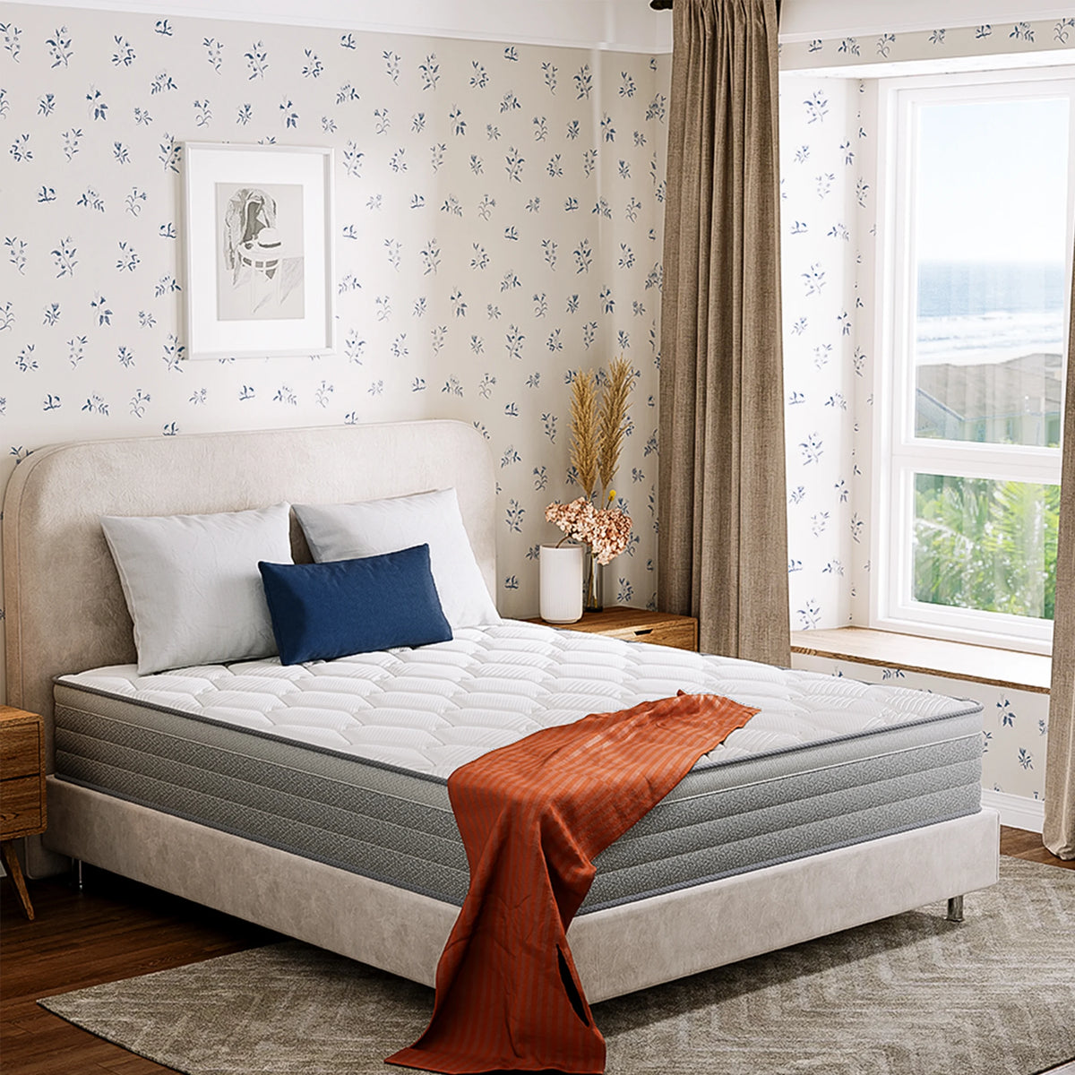 POSMOND Full Mattress, 10 inch Full Hybrid Mattress in a Box, Upgrade Individually Pocket Springs, Medium, Anti-static Fabric,Pressure Relief, Breathable Comfort and Durable, CertiPUR-US Certified