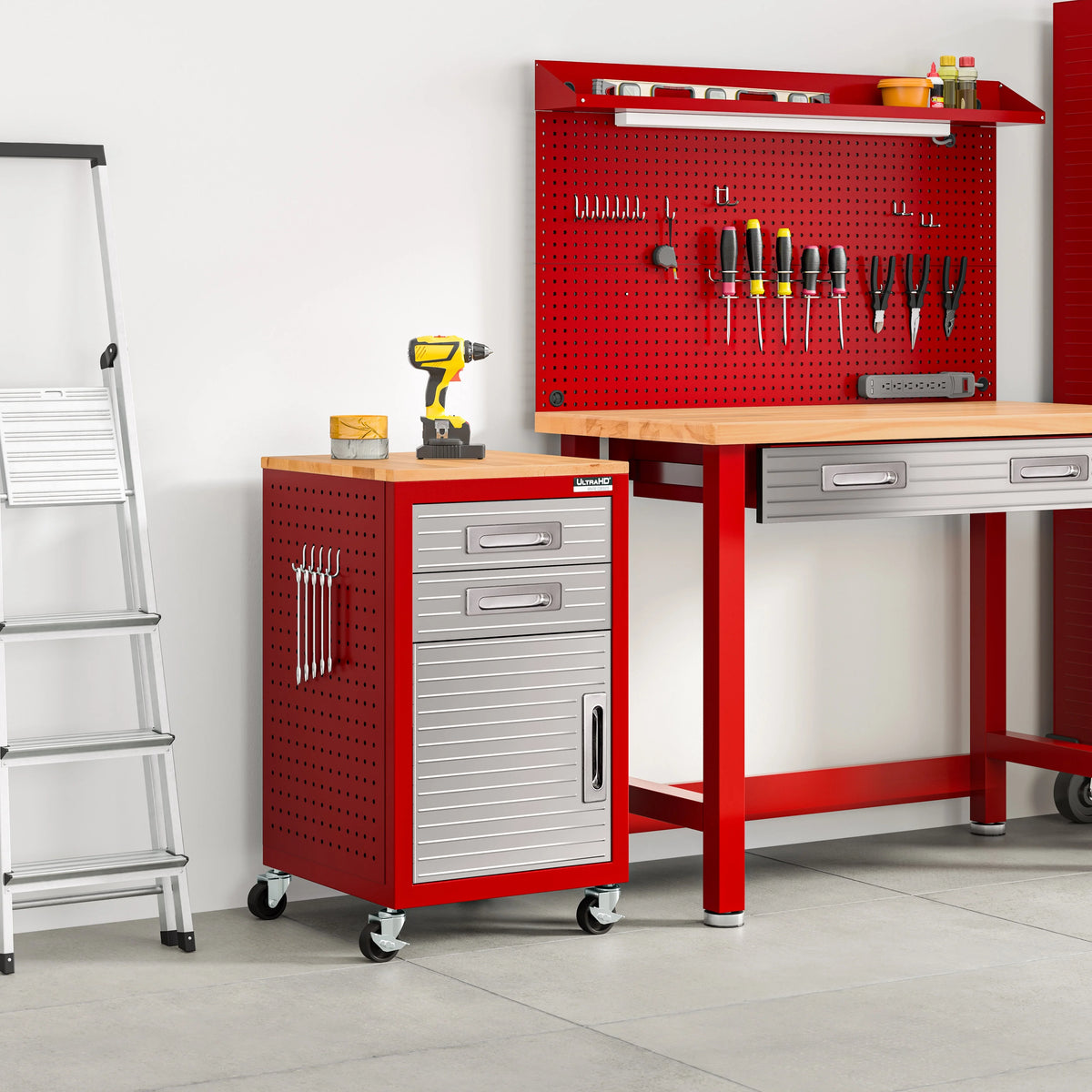 Seville Classics ULTRAHD? 2-Drawer Rolling Steel File Cabinet, Granite Gray
