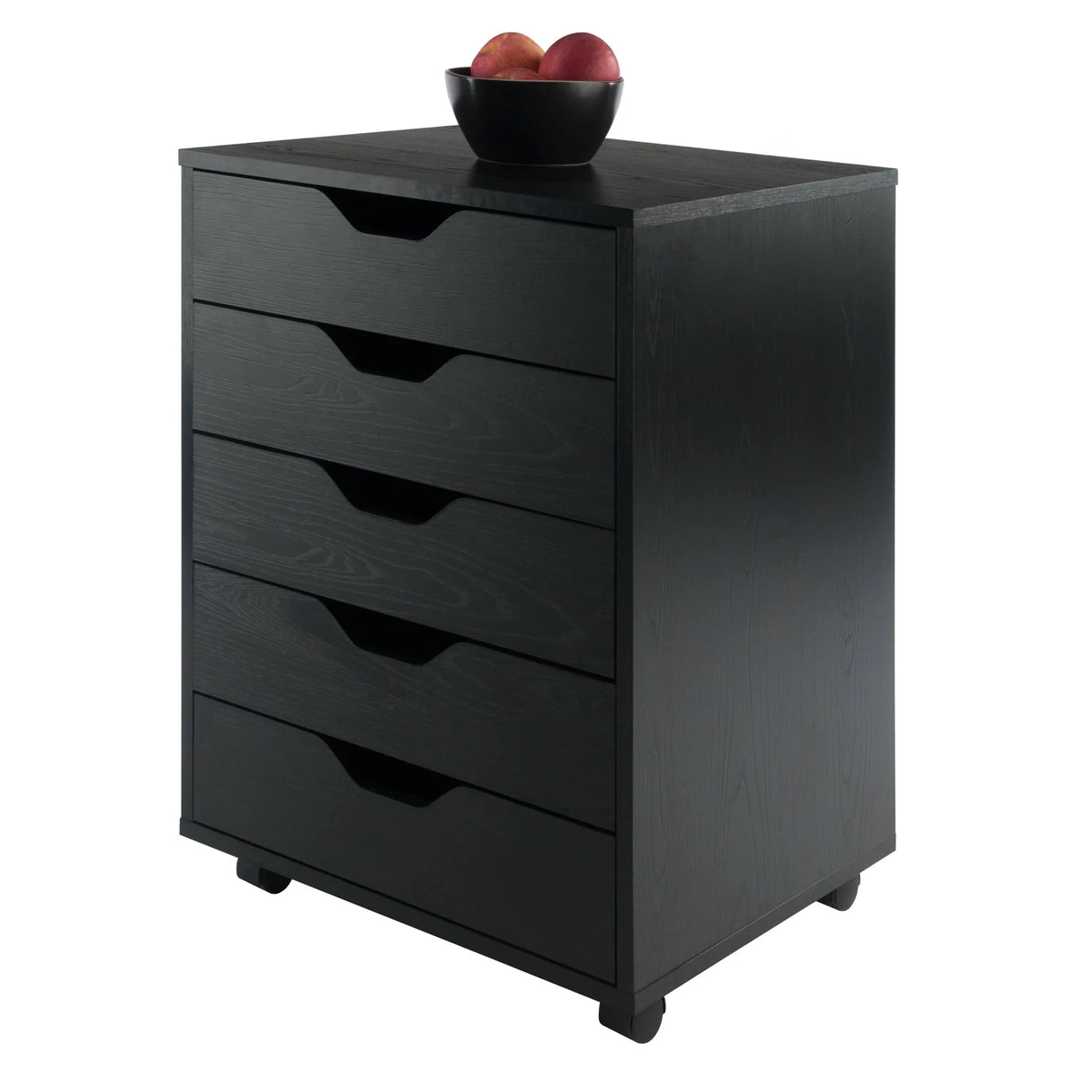 Winsome Wood Halifax 5-Drawer Mobile Cabinet, Black Finish