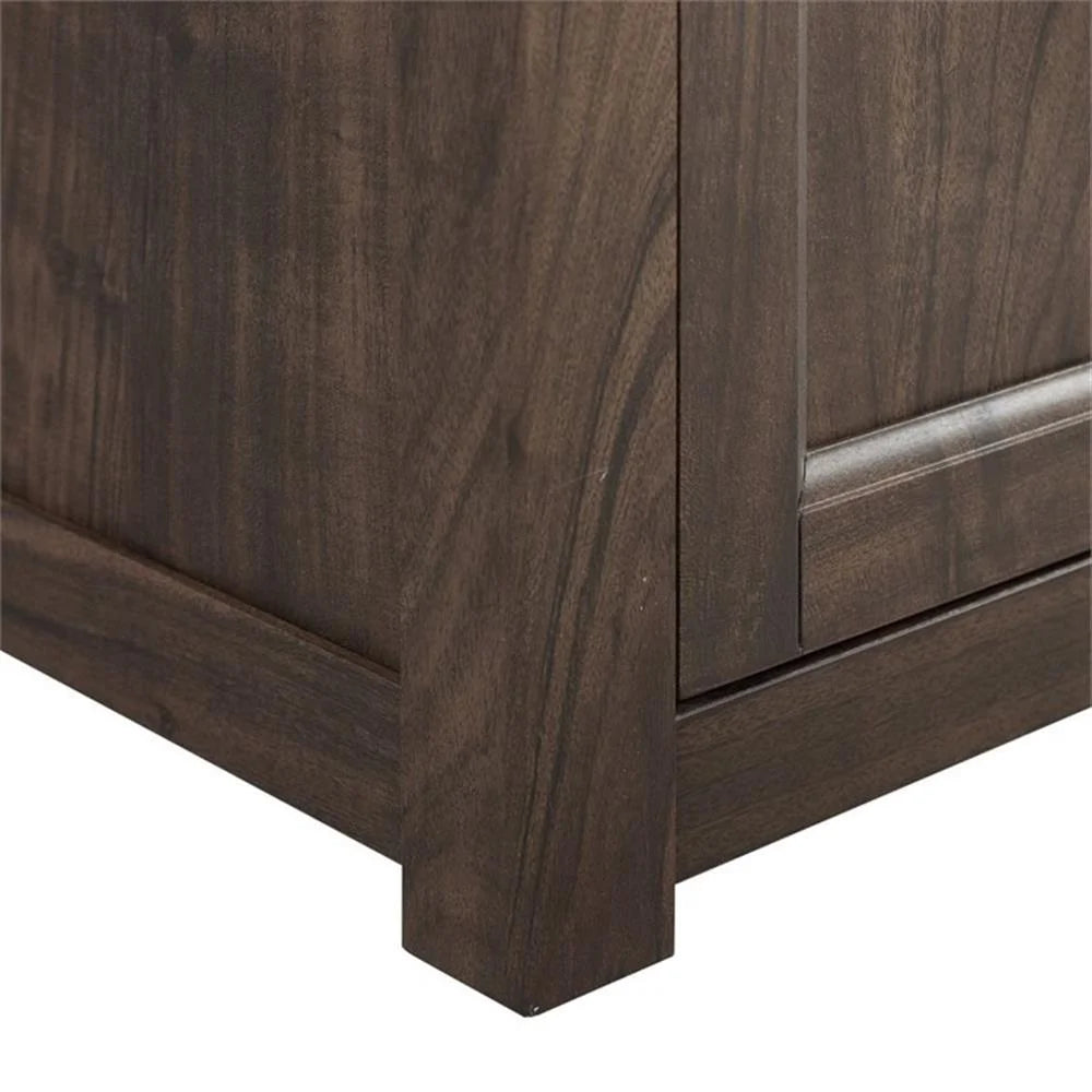Crosley Furniture Camden 48" Low Profile Tv Stand W/Fireplace Dark Walnut