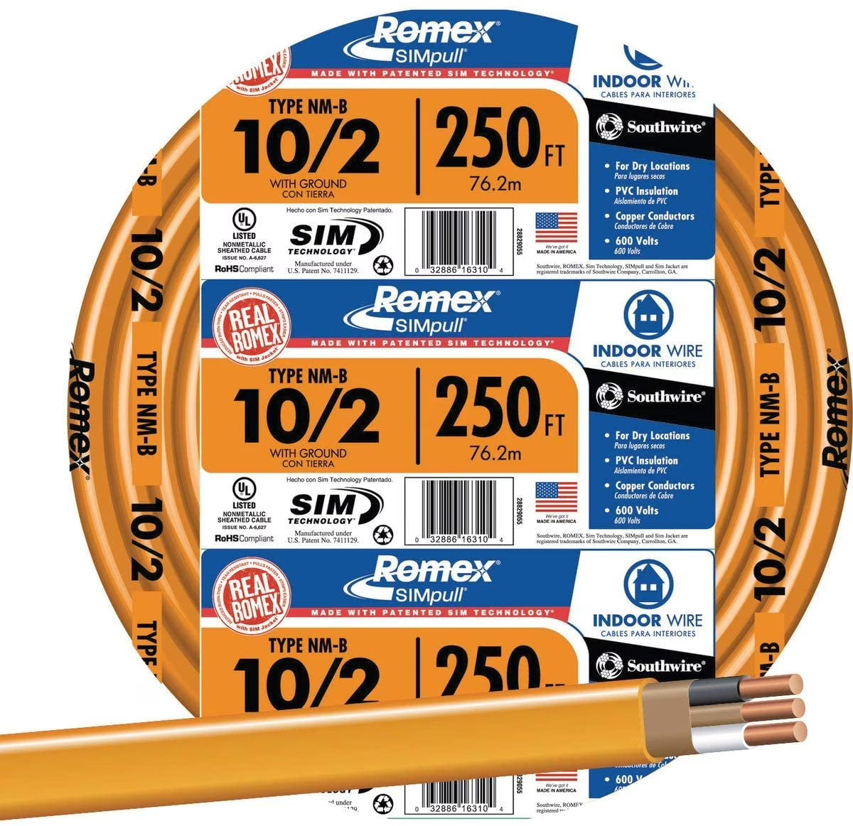 Southwire 10/2NM-WGX250 Cable