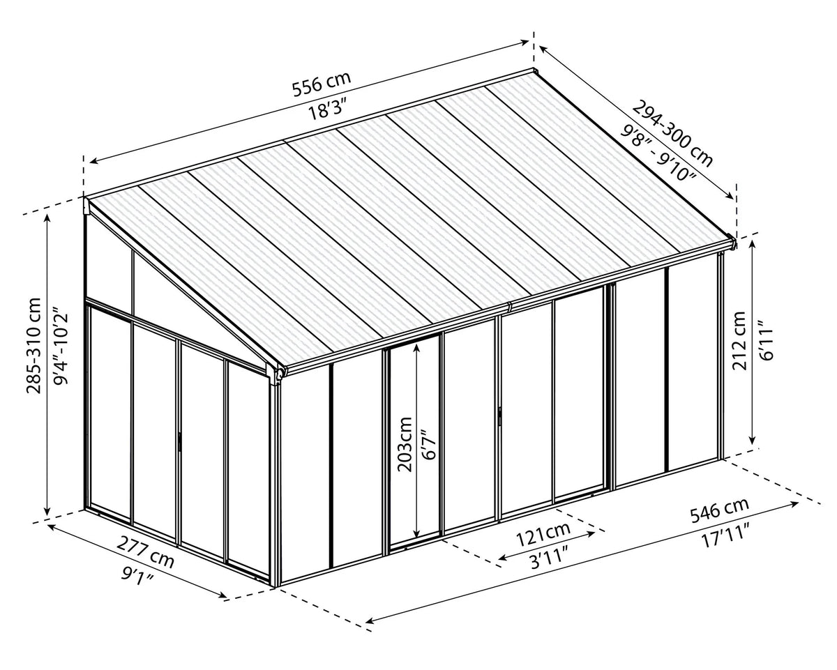Palram - Canopia SanRemo 10' x 14' Patio Enclosure - Gray/Clear