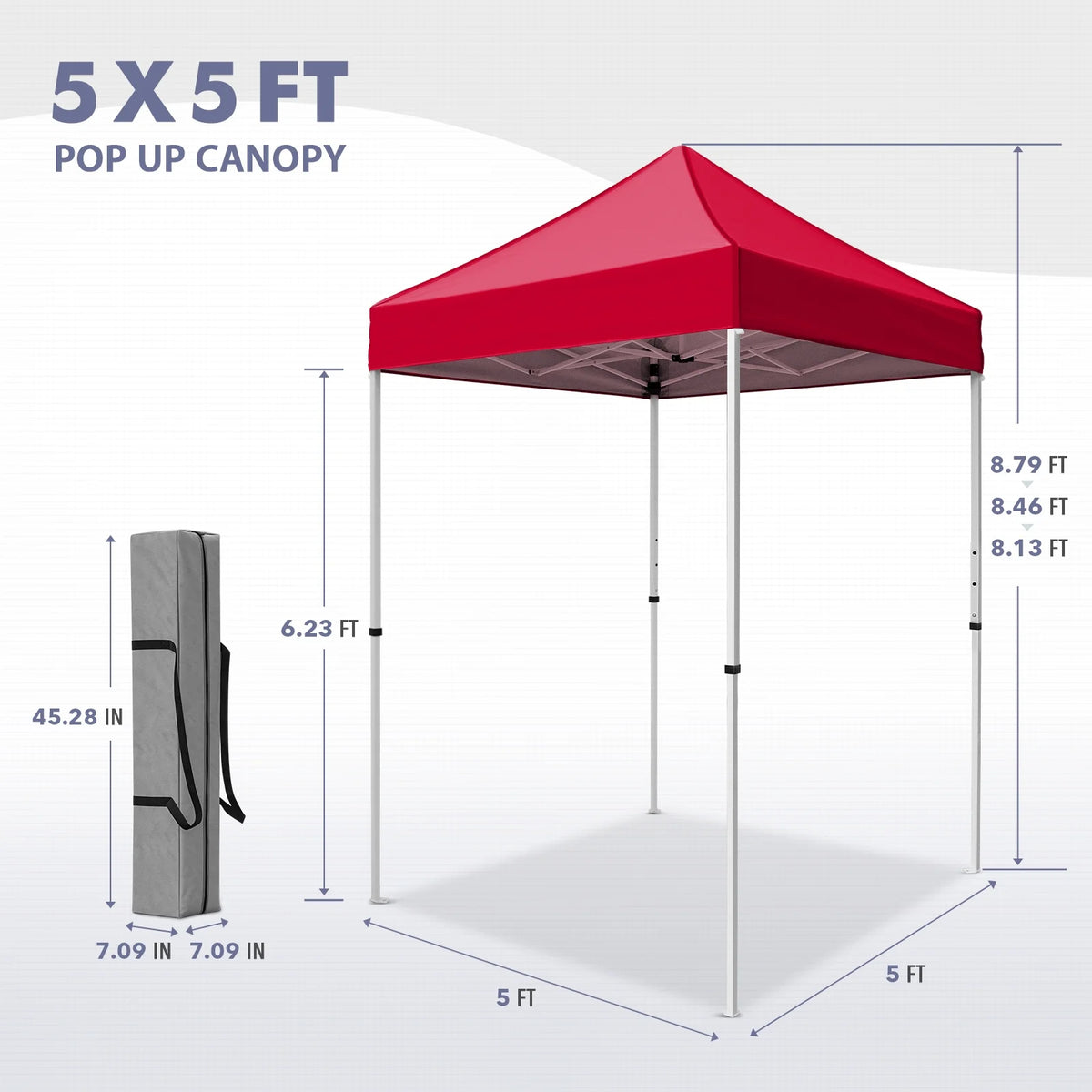 INTER HUT 5x5 Outdoor Pop up Canopy Gazebo, Instant Easy Set up Outdoor Canopy Commercial Fair Shelter, Beige