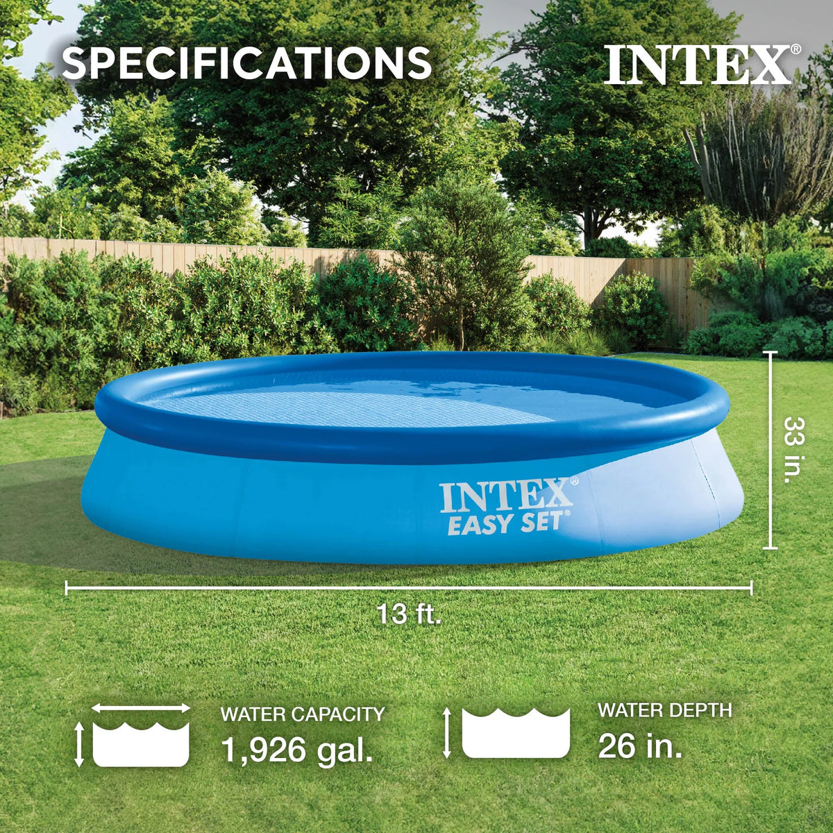 Intex 10' x 30" Easy Set Above Ground Swimming Pool With Filter Pump