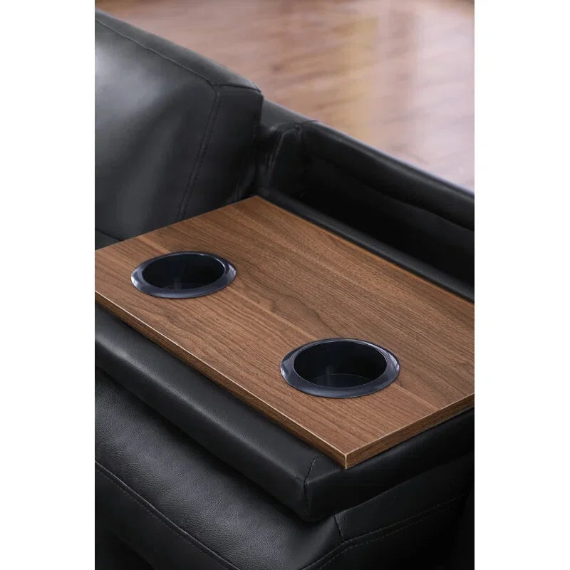 Sectional Sofas Faux Leather L - Shaped Sectional Set with Cup Holders 2pc,Large Sectional Couches