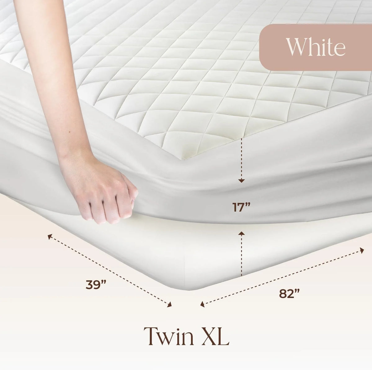 Whisper Organics 100% Cotton Organic Mattress Protector, 500TC Mattress Pad, Twin size, White