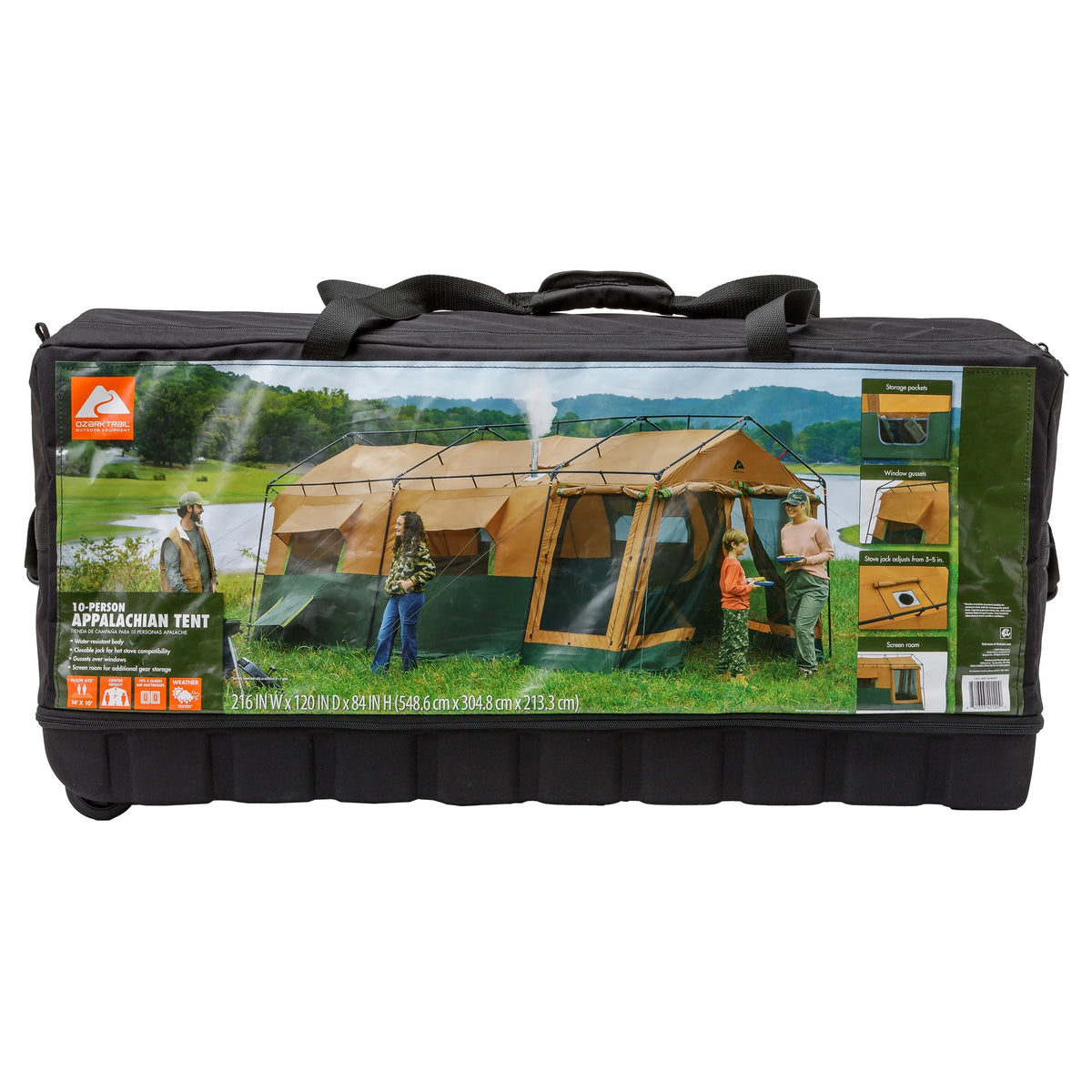 Ozark Trail 10-Person Appalachian Tent, 4 season with Stove Outlet