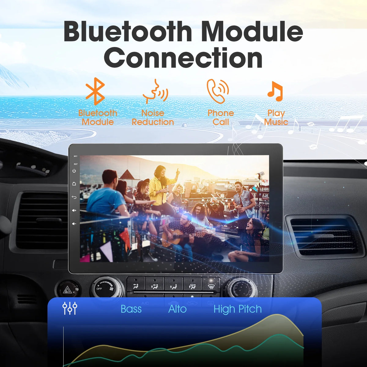 Haudio 10.1" Rotatable Touch Screen Car Stereo Single Din, Wireless CarPlay/Android Auto Car Video, 2GB+32GB, GPS Navigation, Hi-Fi Sound Car Audio, BT 4.2, Backup Camera(Vertical Fit)