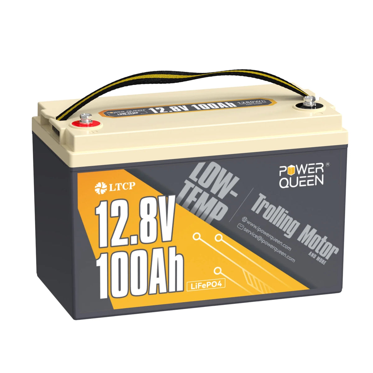 Power Queen 12V 100Ah Low Temp Protection Lithium Battery with 20A PWM Waterproof Solar Charger Controller
