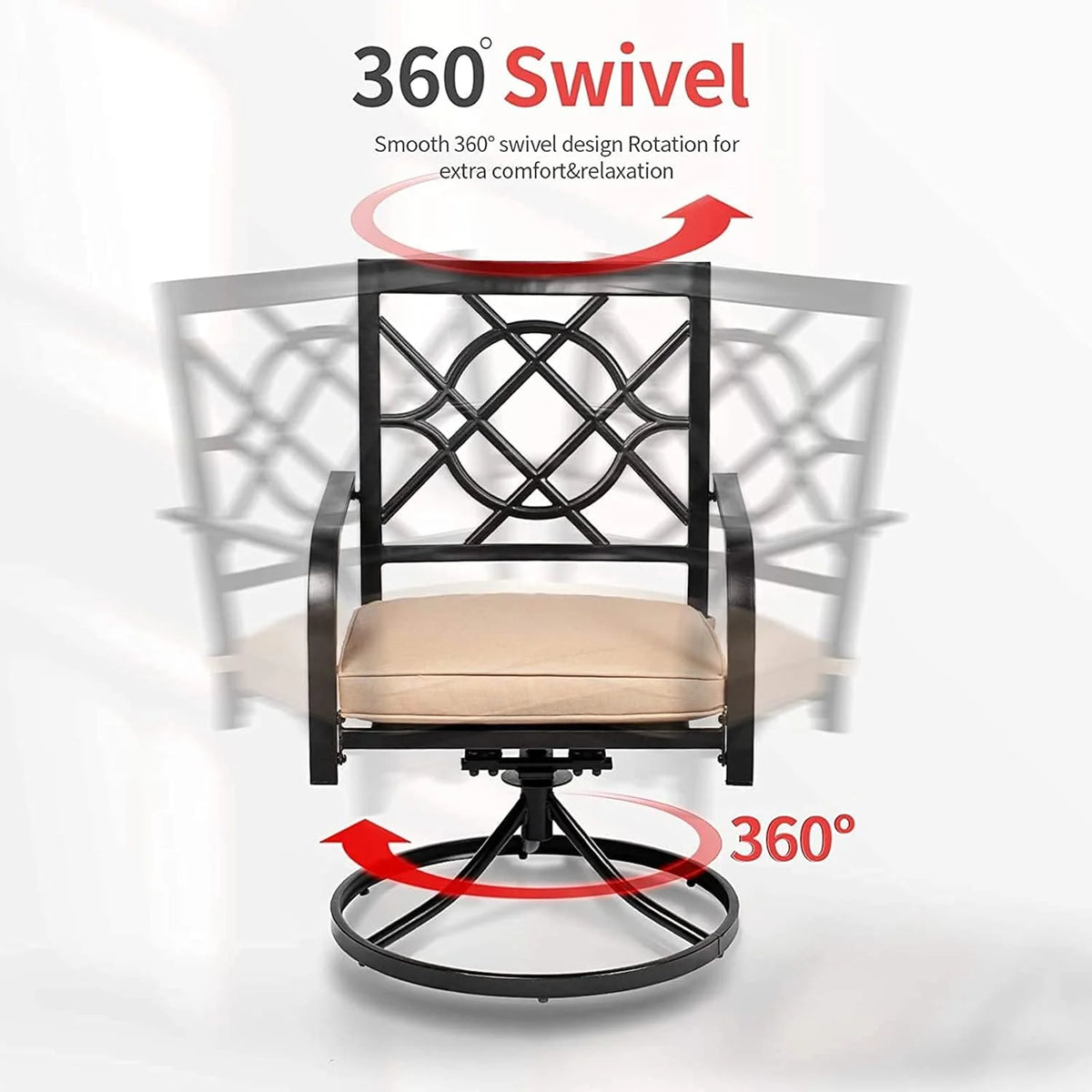 SUNCROWN 5-Piece Outdoor Wrought Iron Chairs and Table Patio Dining Furniture Set - 4 Stackable Metal Chairs, 1 Steel Slat Bistro Table and 1 Sky Blue 9Ft Patio Umbrella for Garden Backyard Deck