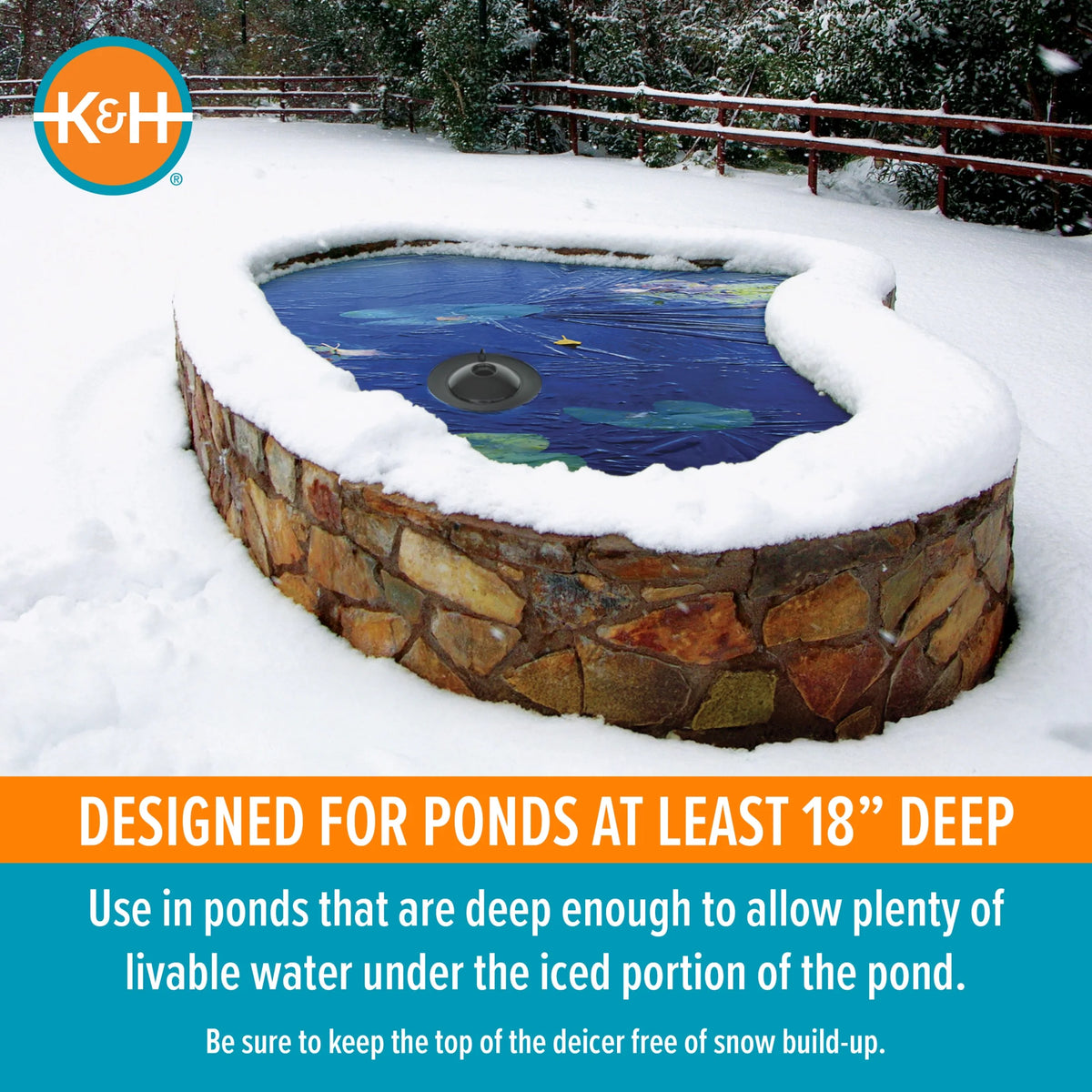 K&H Pet Products Thermo-Pond 3.0 Outdoor Pond Heater Deicer Black 100 Watts