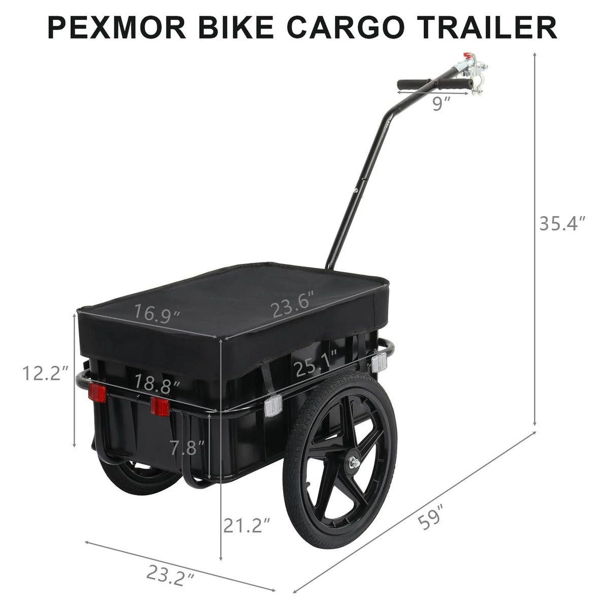 PEXMOR Bike Cargo Trailer, Bicycle Wagon Trailer W/Universal Coupler & Waterproof Cover