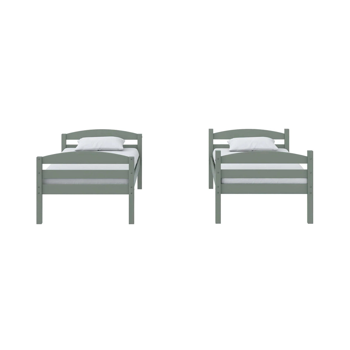 Better Homes & Gardens Leighton Solid Wood Twin-over-Twin Convertible Bunk Bed, Sage Green