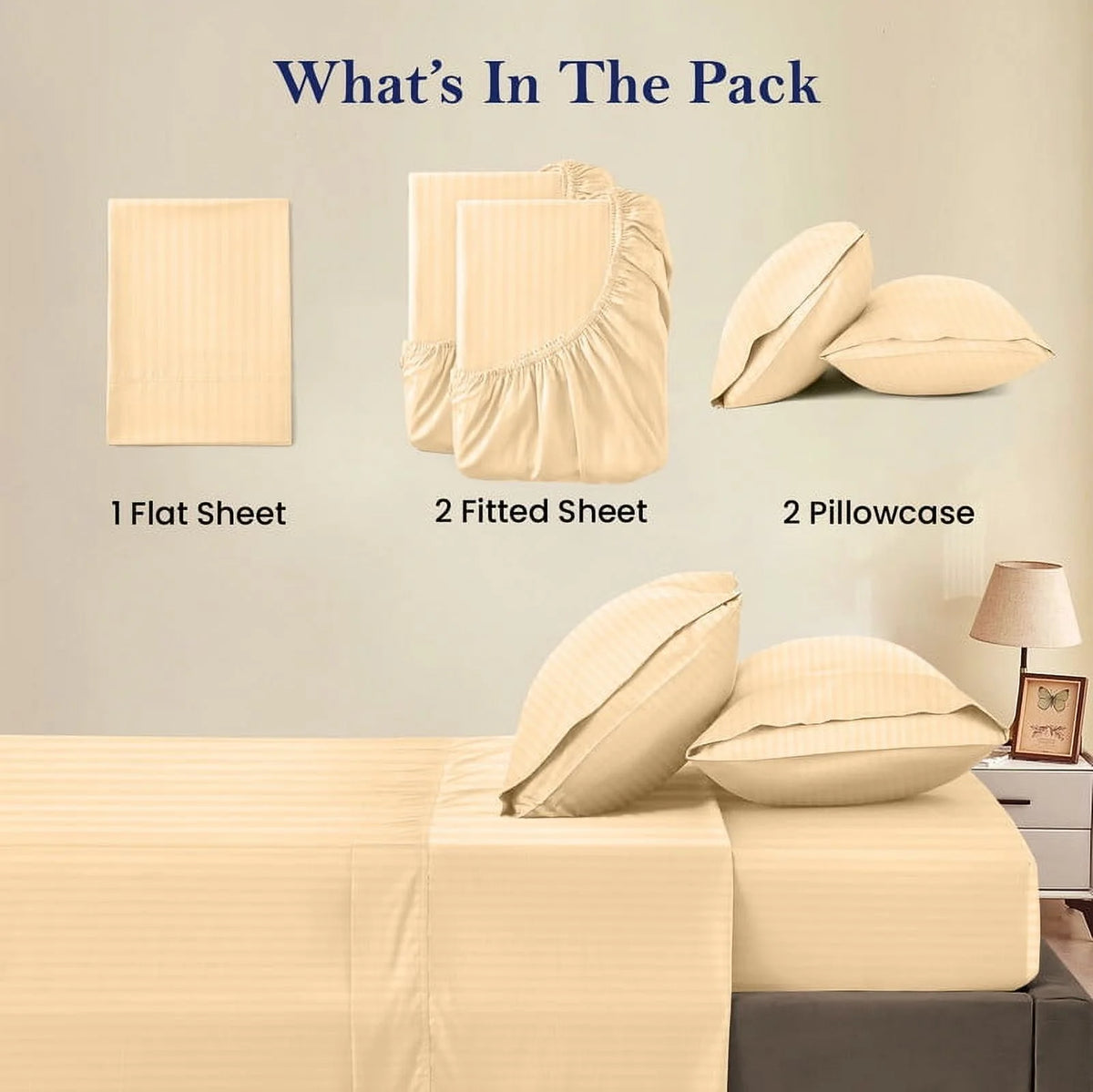 5-Piece Split Queen Sheet Set, 800 Thread Count, 100% Egyptian Cotton, Color Aqua Blue Stripe Pattern, Fits 16-Inch Deep Mattresses
