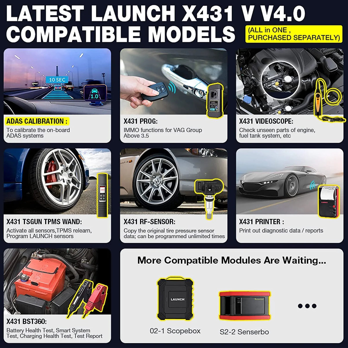 LAUNCH X431 V Pro 4.0 Car Diagnostic Scan Tool, OE-Level Full Systems Bidirectional Automotive Diagnostic Scanner with 37+ Reset Functions, Online Coding