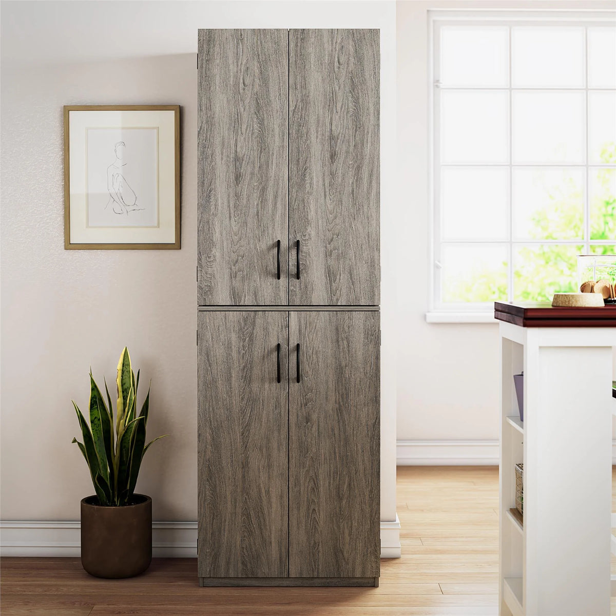 Mainstays 72" 4-Door Storage Cabinet, Espresso