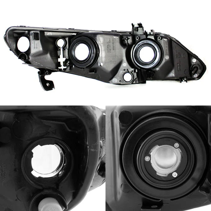 Fits Black 06-11 Honda Civic Sedan Headlights Lights Left +Right Pair 2006-2011