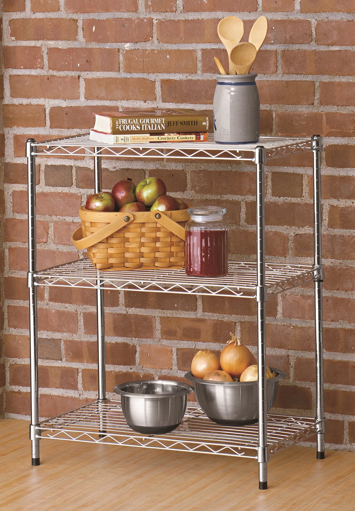 Hyper Tough Steel 3-Tier Storage Shelf Unit 30.6"H x 23.2"W x 13.4"D, 750lb Total Capacity, Chrome
