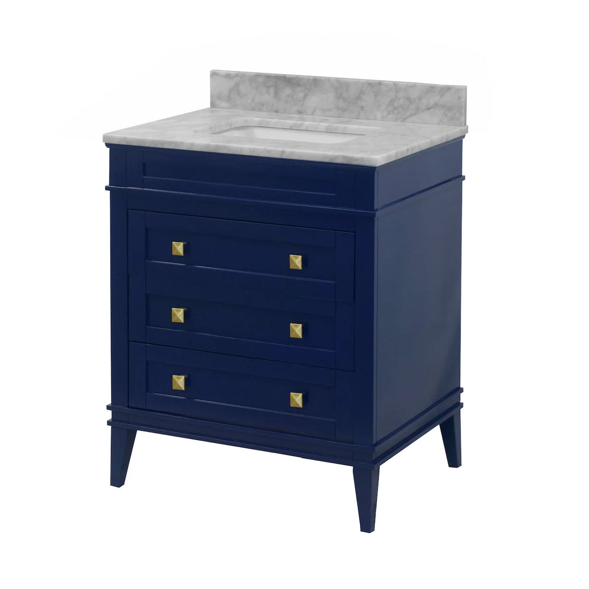 Eleanor 30" Bathroom Vanity with White Cabinet and Carrara Marble Top
