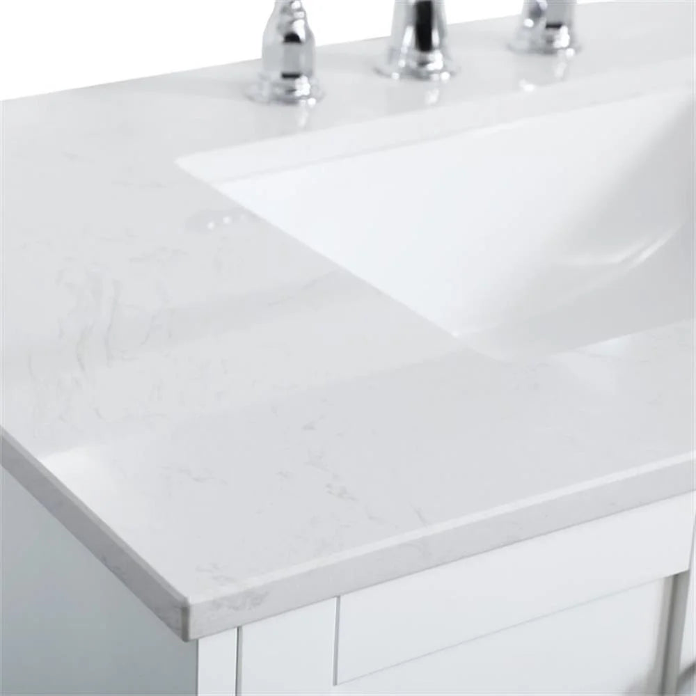 Elegant Decor Sommerville 36" Single Quartz Top Bathroom Vanity in Gray