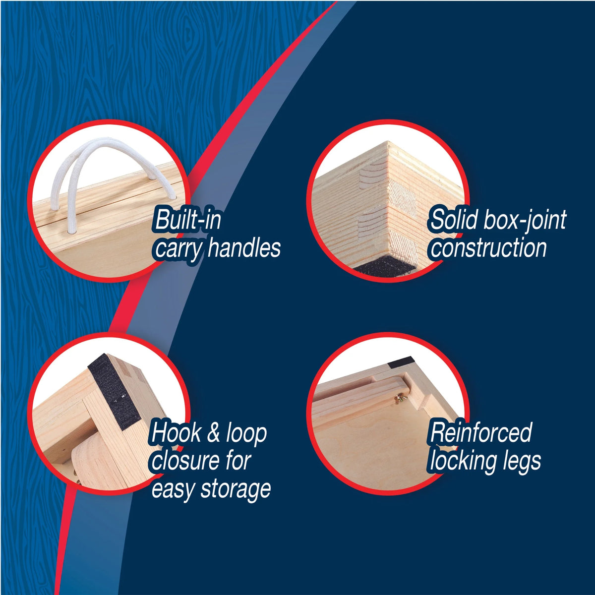 Cornhole Wooden, Stick & Slide, 10 Pieces, 2 Boards, 8 Bean Bags, Family Games, Ages 3+ by MinnARK