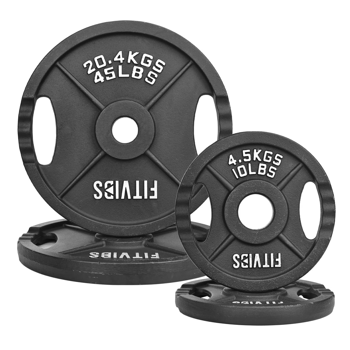 FlexWave 2-Hole Cast Iron Weight Plate Set, 110LB–230LB, Strength Training Plates for Home Gym