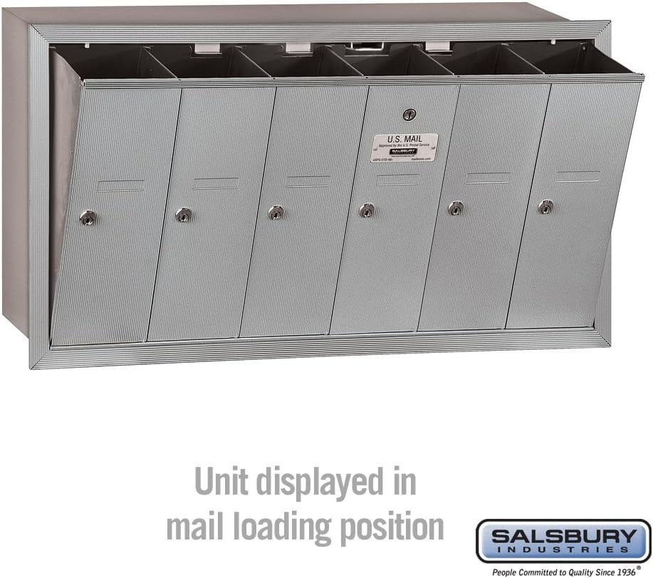 Salsbury Industries Vertical Mailbox,7 Doors,Alum 3507ASU