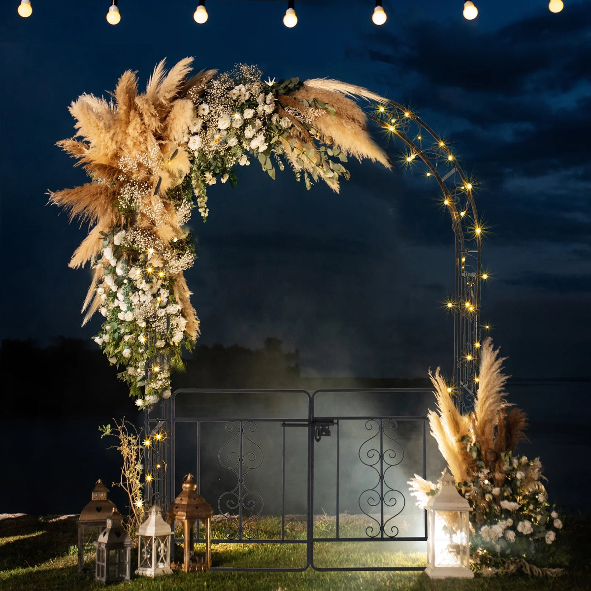 Ktaxon Metal Garden Arch 7Ft Garden Trellis Arch Arbor Outdoor Wedding