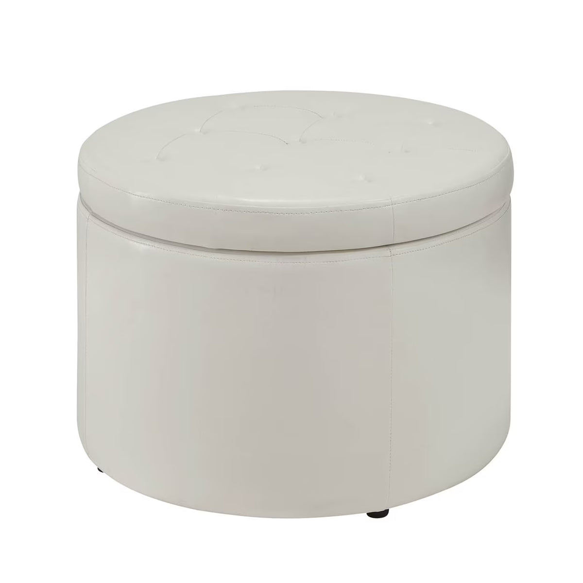 Designs4Comfort Round Shoe Ottoman, Ivory