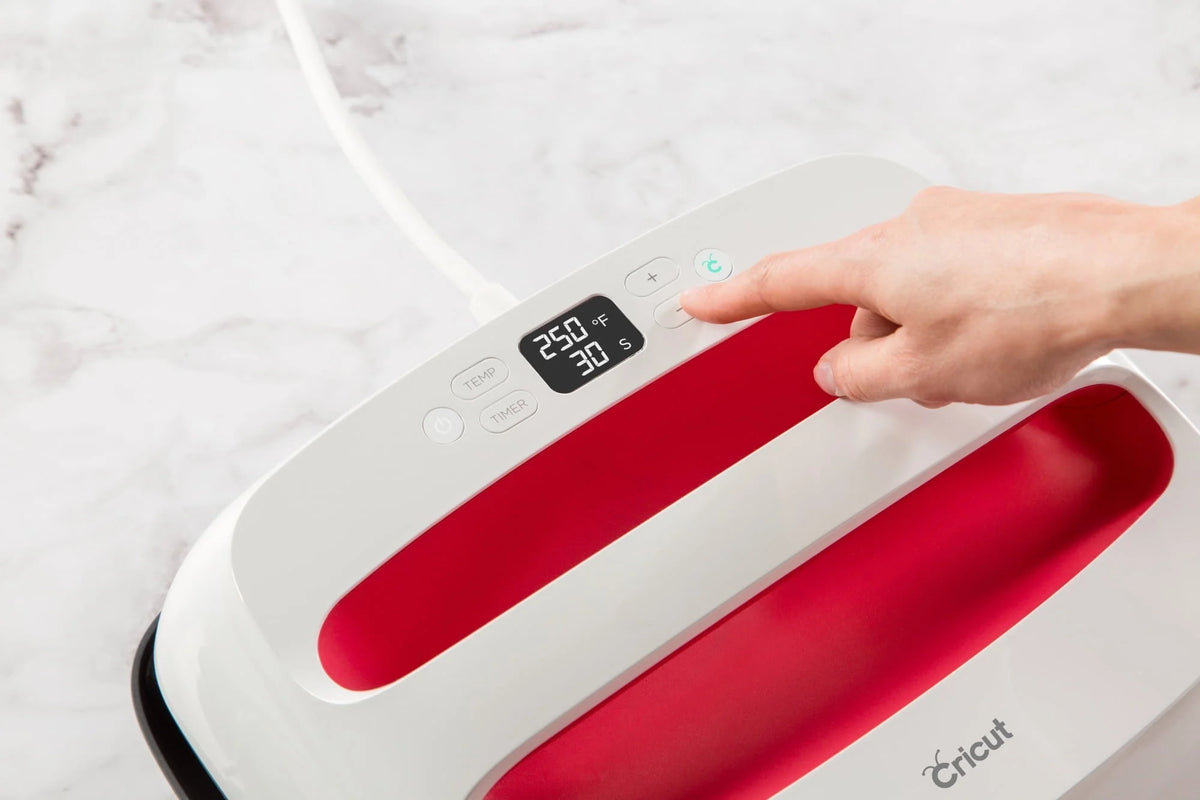 Cricut EasyPress 2 Raspberry Heat Press 12 in x 10 in –Rainbow and Metallic HTV and True Control Cutting Knife Bundle