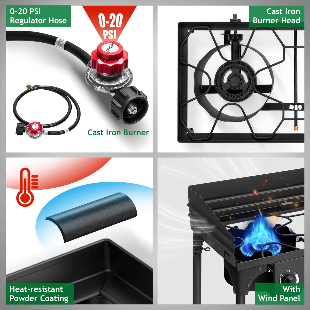Ktaxon 2 Burner 150000 BTU Cooker Outdoor Camping Picnic Stove Stand BBQ Grill