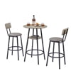 SYNGAR 5 Piece Bar Table Set, Modern Counter Height Dining Set, Home Dining Table and Chairs Set for 4, Kitchen Breakfast Table Set with 4 Cushioned Stools, Bistro Pub Table Set, Rustic Brown