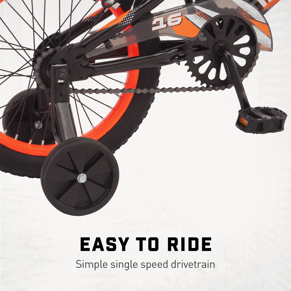 16" Mutant Kid's BMX Bike, Ages 3-5, Black & Orange