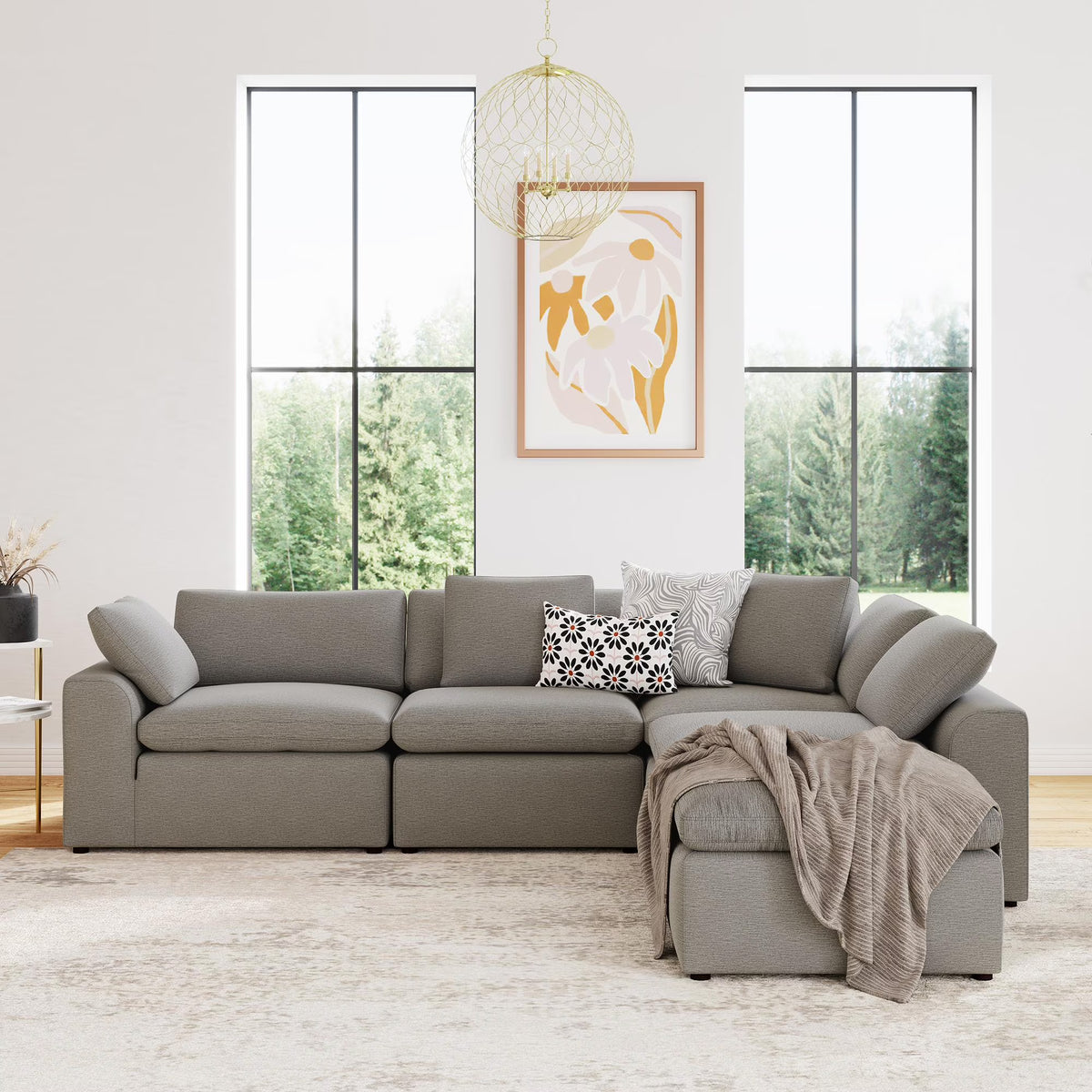 York Modular Corner Chair, Urban Steel Taupe