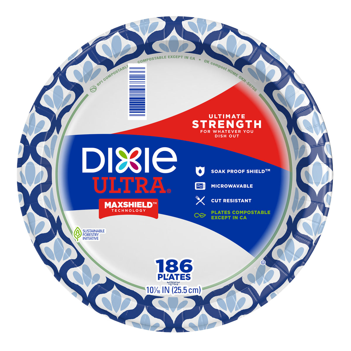 Dixie Ultra 10-1/16' Paper Plate, 186-count